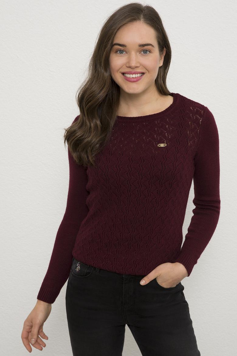 Kadın Kırmızı Triko Kazak