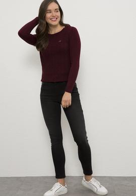 Kadın Kırmızı Triko Kazak - 50225219031