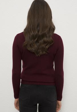 Kadın Kırmızı Triko Kazak - 50225219031