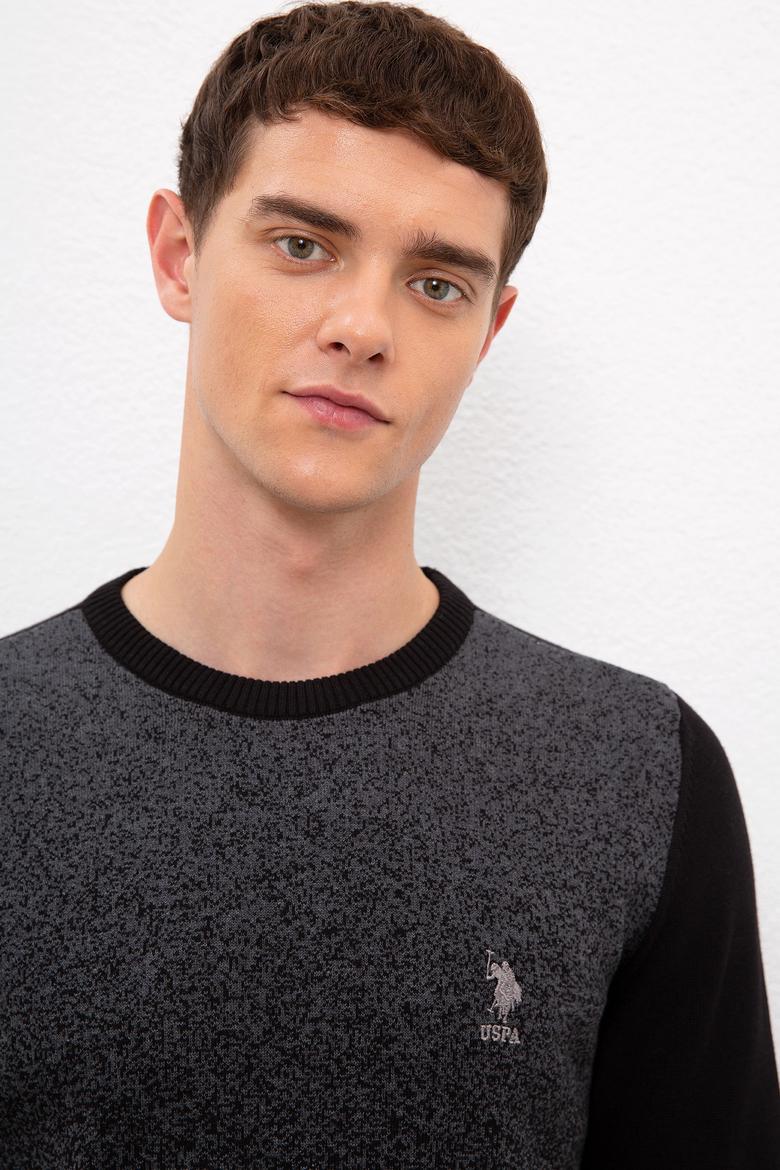 Erkek Siyah Bisiklet Yaka Triko Kazak - 50223857027