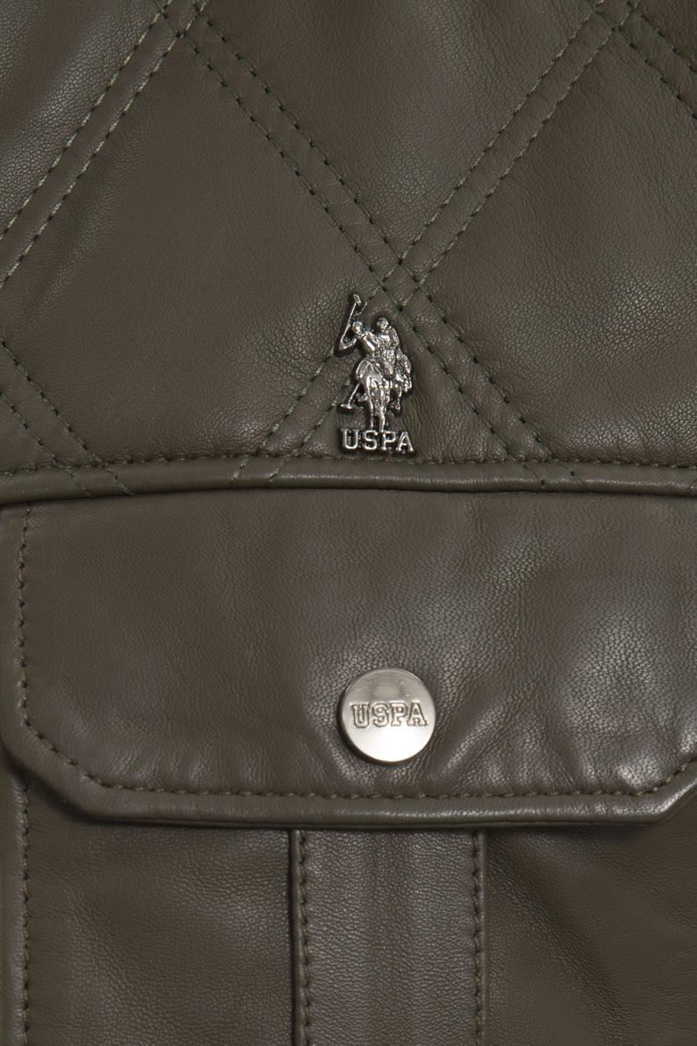 Erkek Yeşil Deri Mont Kaban - 50215639013