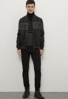 Erkek Siyah Deri Mont Kaban - 50215640003