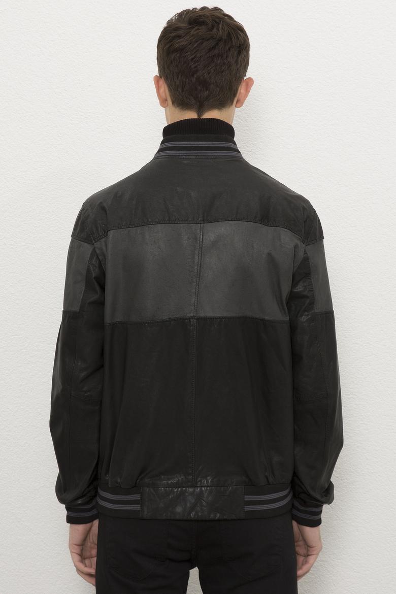 Erkek Siyah Deri Mont Kaban - 50215640003