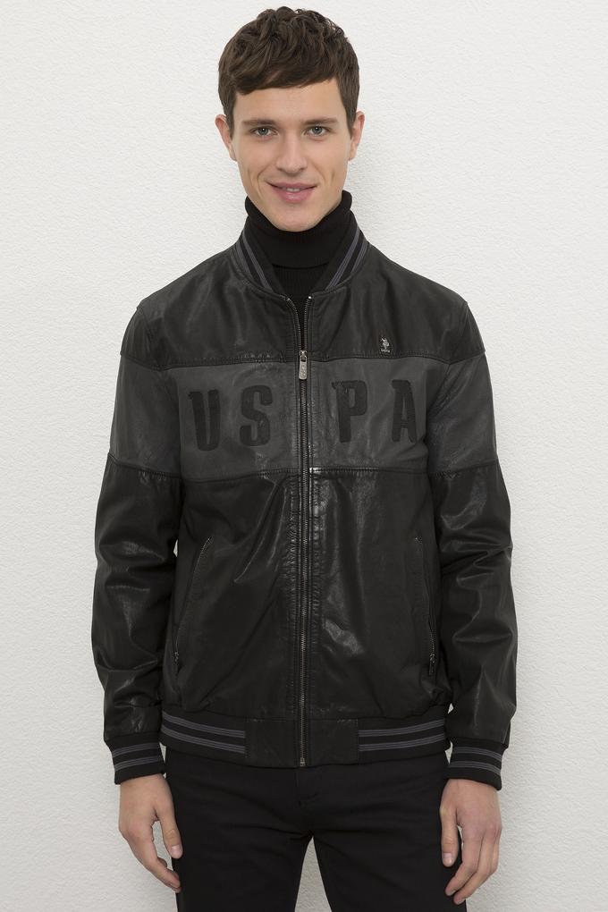 Erkek Siyah Deri Mont Kaban