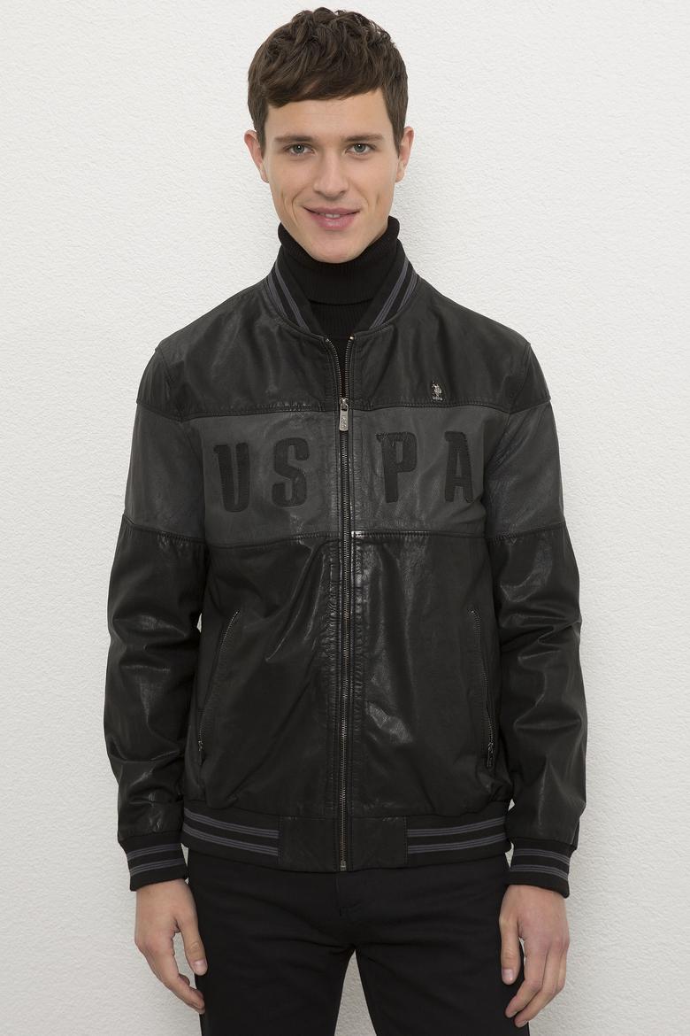 Erkek Siyah Deri Mont Kaban