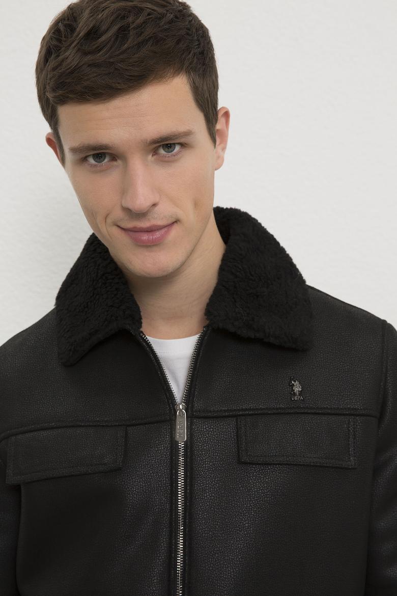 Erkek Siyah Deri Mont Kaban - 50215658007