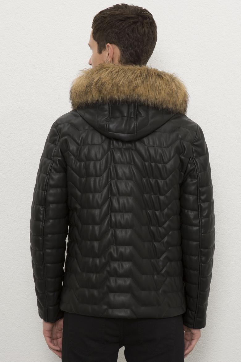 Erkek Siyah Deri Mont Kaban - 50215670005