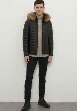 Erkek Siyah Deri Mont Kaban - 50215670005