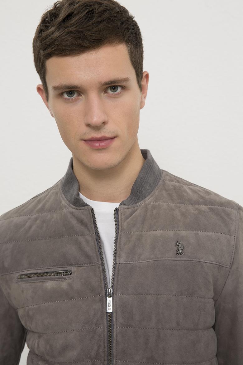 Erkek Gri Deri Mont Kaban - 50215653003