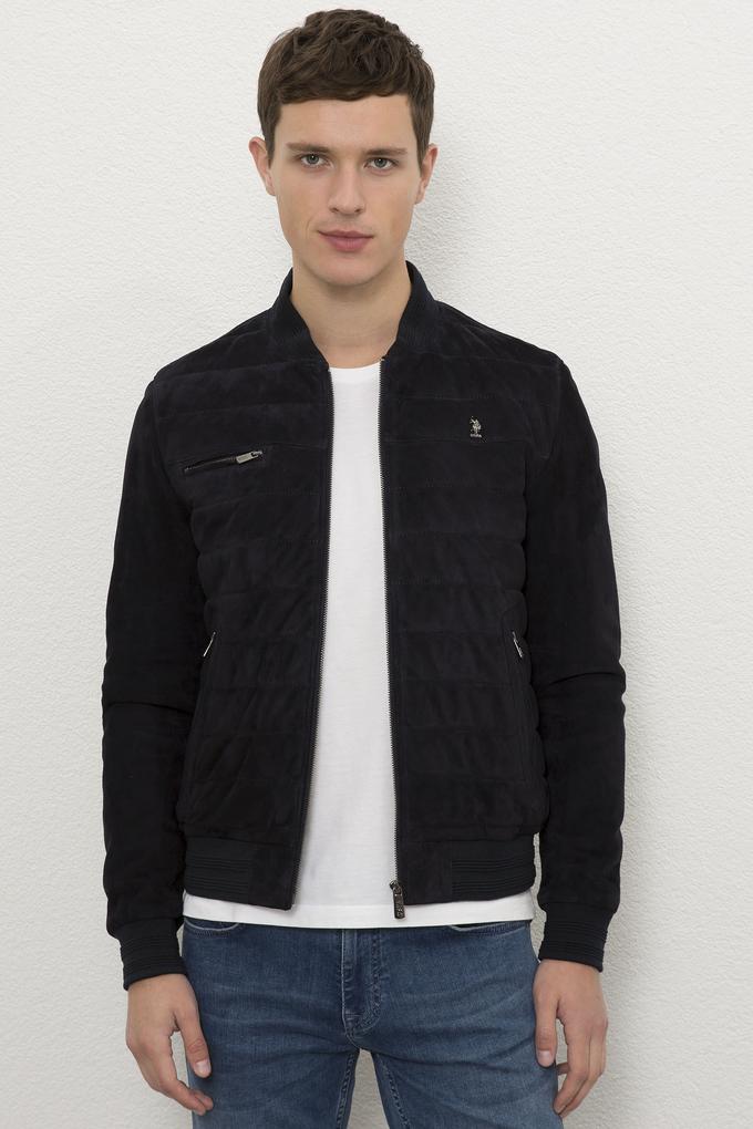 Erkek Lacivert Deri Mont Kaban