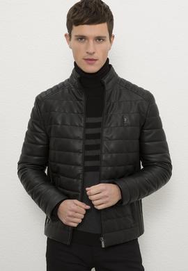 Erkek Siyah Deri Mont Kaban - 50213122003