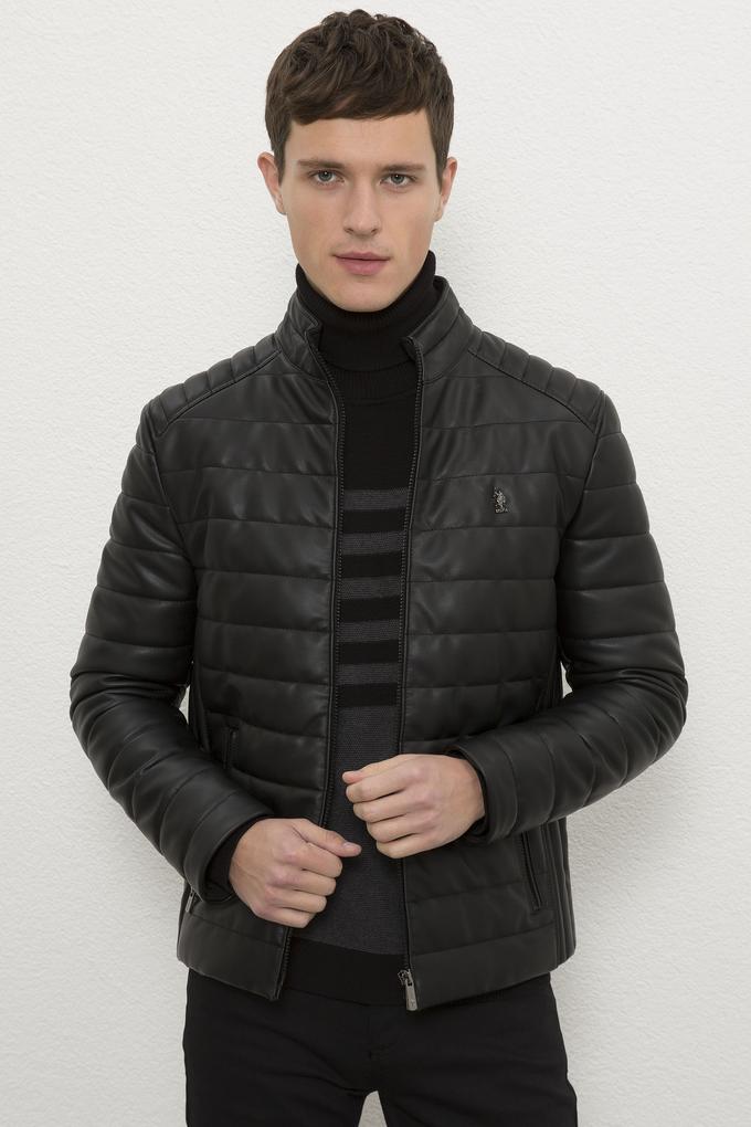 Erkek Siyah Deri Mont Kaban