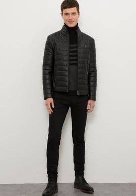 Erkek Siyah Deri Mont Kaban - 50213122003