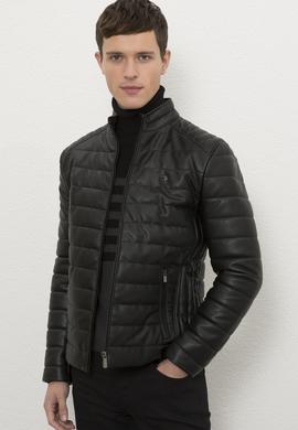 Erkek Siyah Deri Mont Kaban - 50213122003