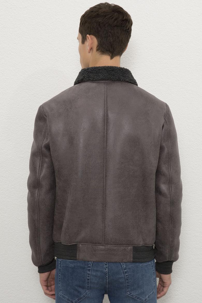 Erkek Gri Deri Mont Kaban - 50215669007