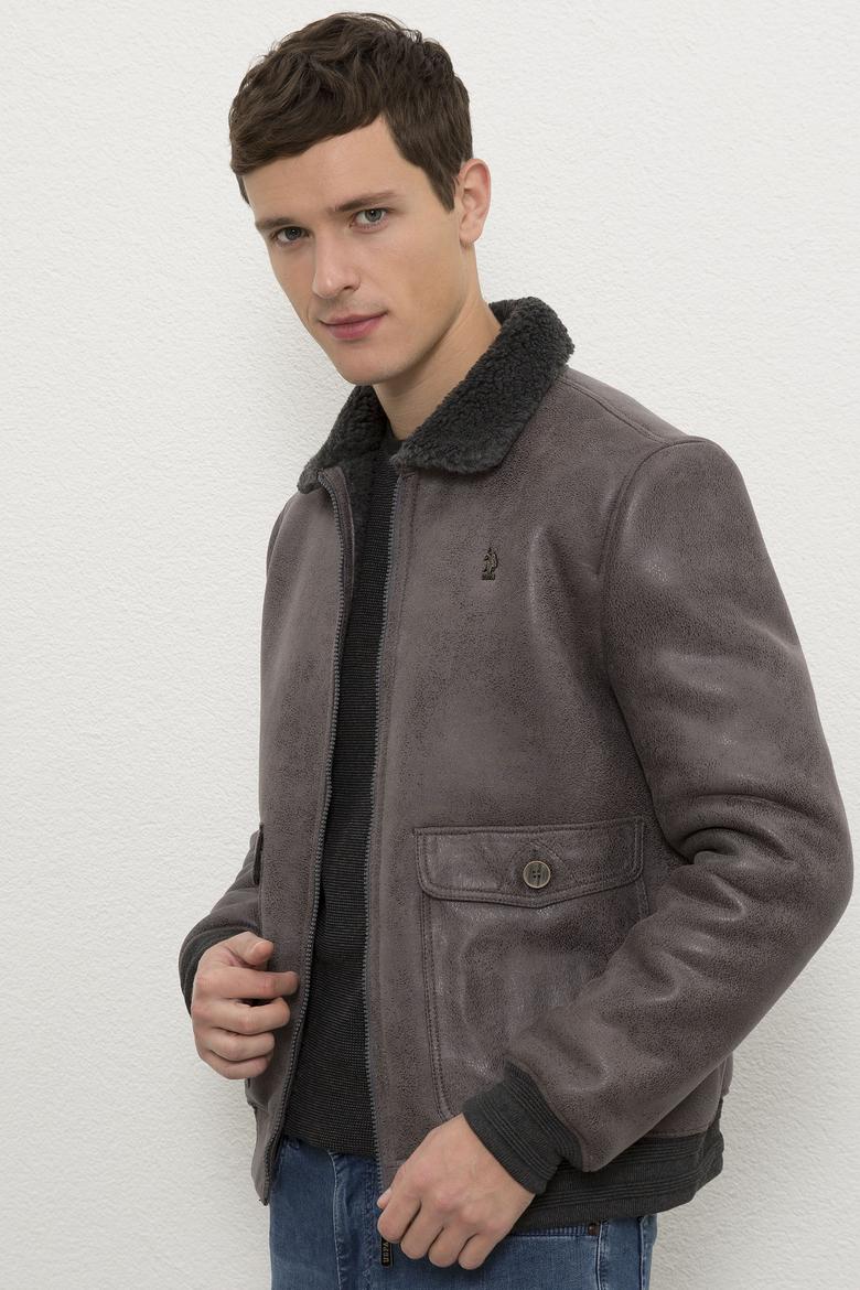 Erkek Gri Deri Mont Kaban - 50215669007