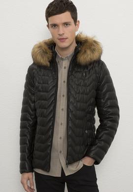 Erkek Siyah Deri Mont Kaban - 50215670005