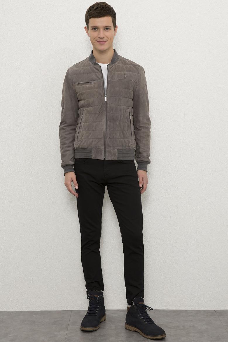 Erkek Gri Deri Mont Kaban - 50215653003