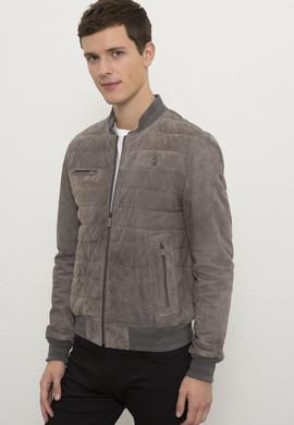 Erkek Gri Deri Mont Kaban - 50215653003