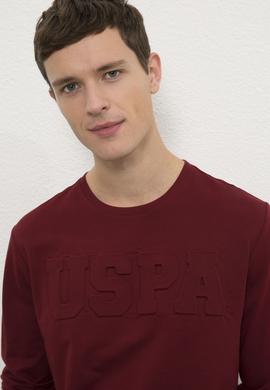 Erkek Bordo Bisiklet Yaka Sweatshirt Basic - 50225481066