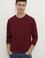 Erkek Bordo Bisiklet Yaka Sweatshirt Basic