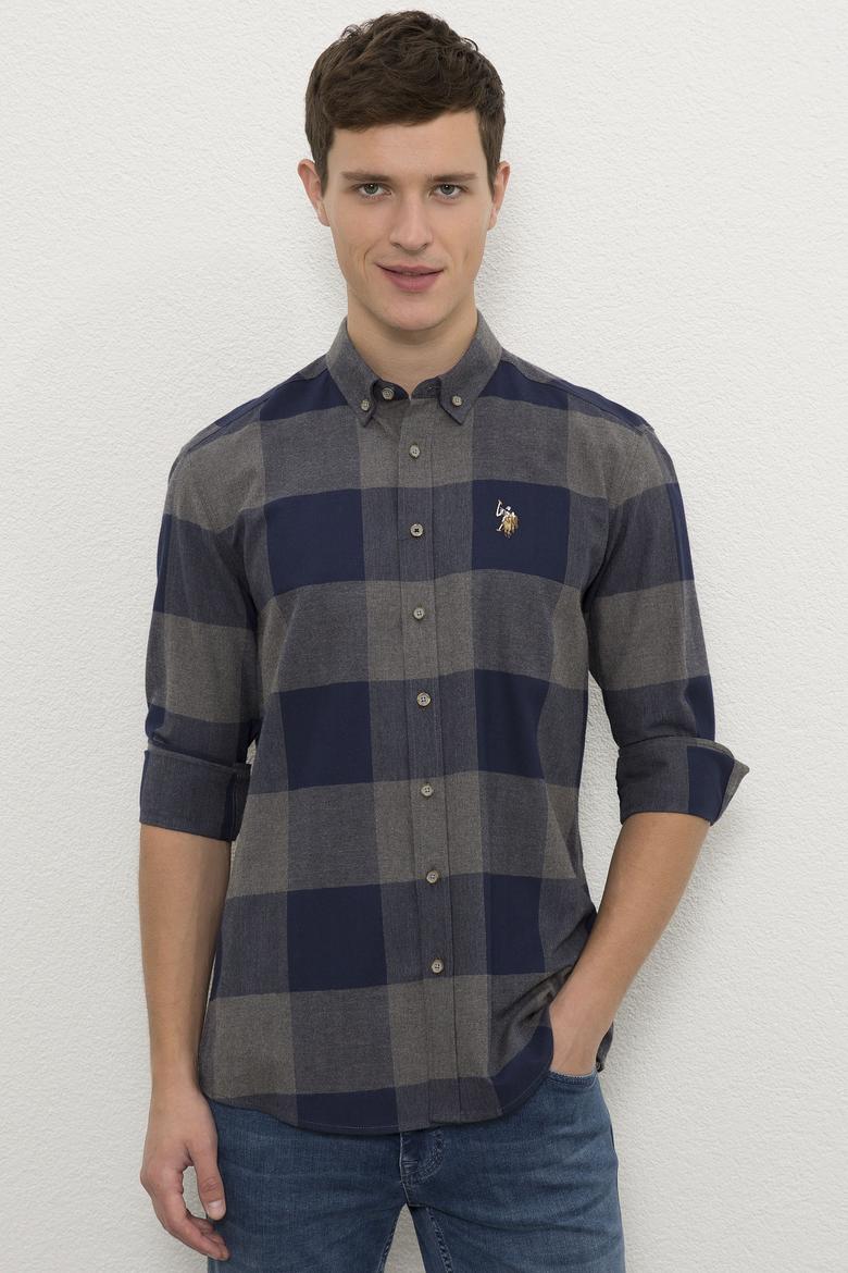 Erkek Lacivert Gömlek Uzunkol