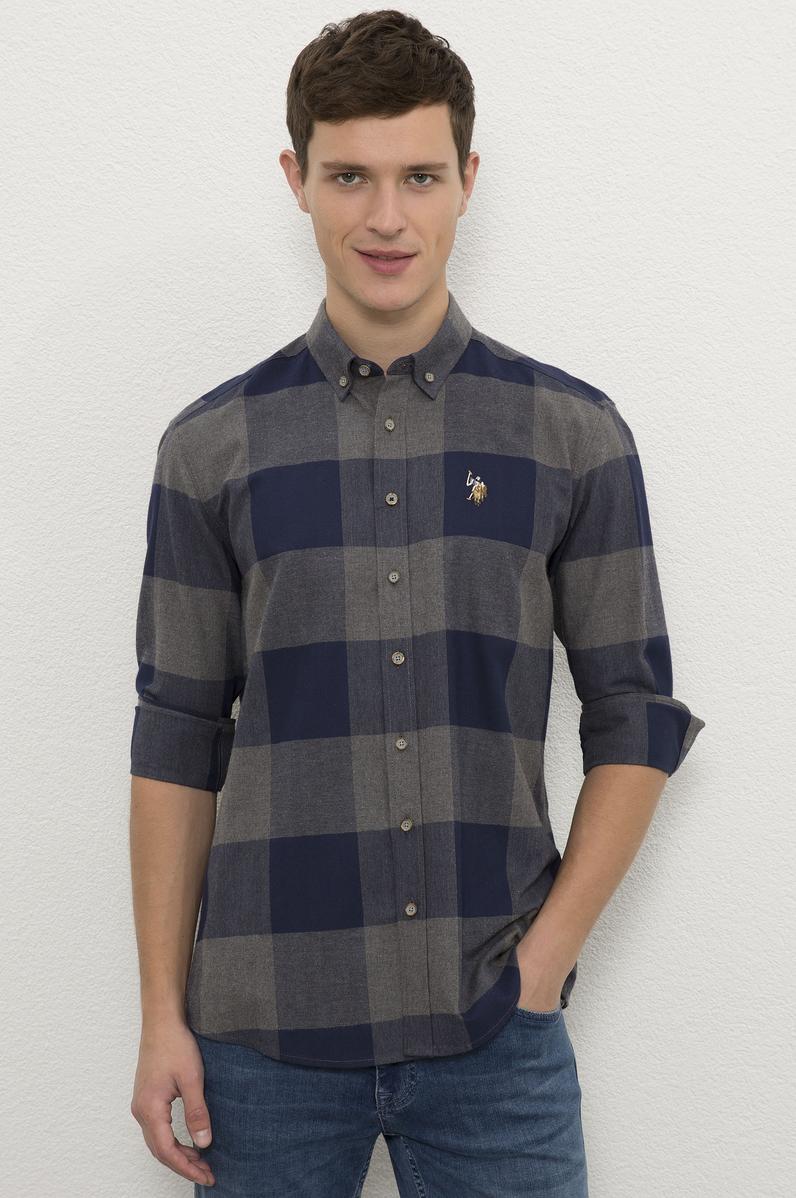 Erkek Lacivert Gömlek Uzunkol