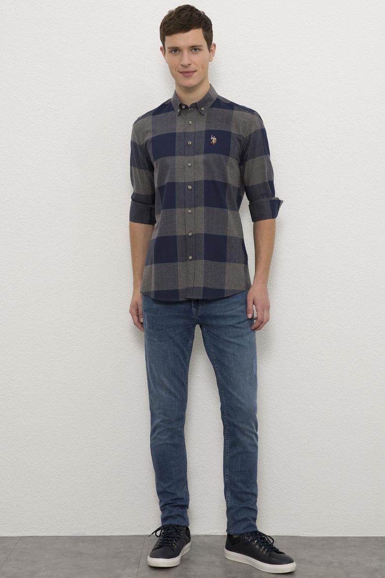 Erkek Lacivert Gömlek Uzunkol - 50225274037