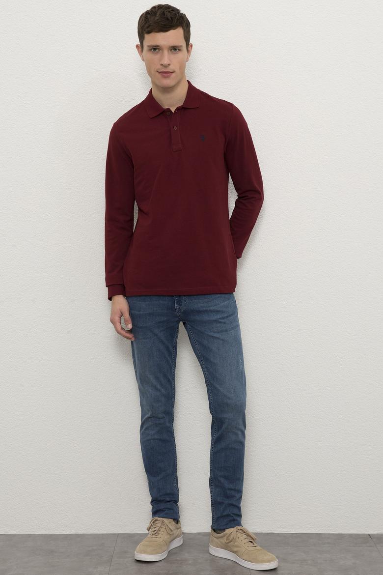 Erkek Bordo Basic Sweatshirt - 50225335025