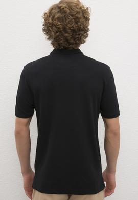 Erkek Siyah Polo Yaka T-Shirt Basic - 50222614071