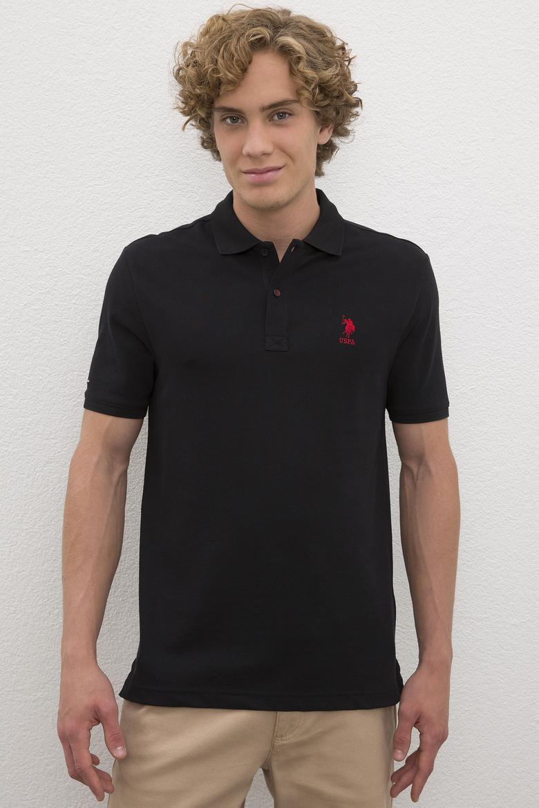 Erkek Siyah Polo Yaka T-Shirt Basic