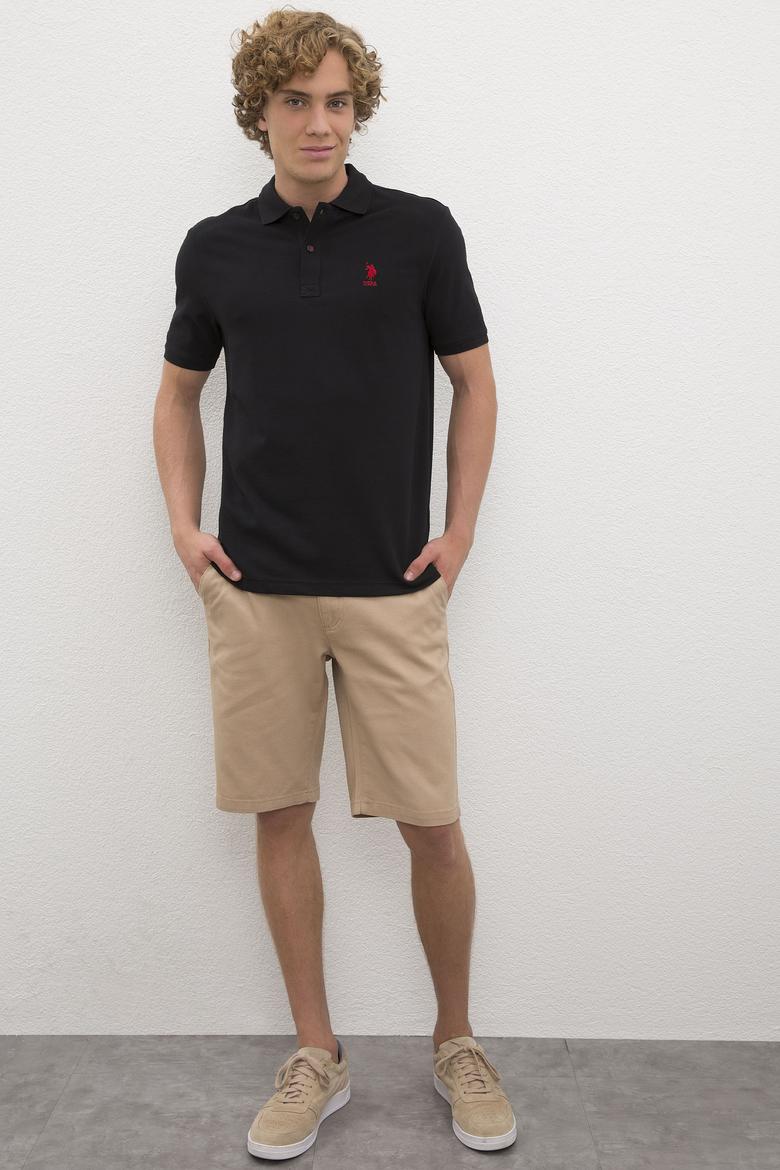Erkek Siyah Polo Yaka T-Shirt Basic - 50222614071