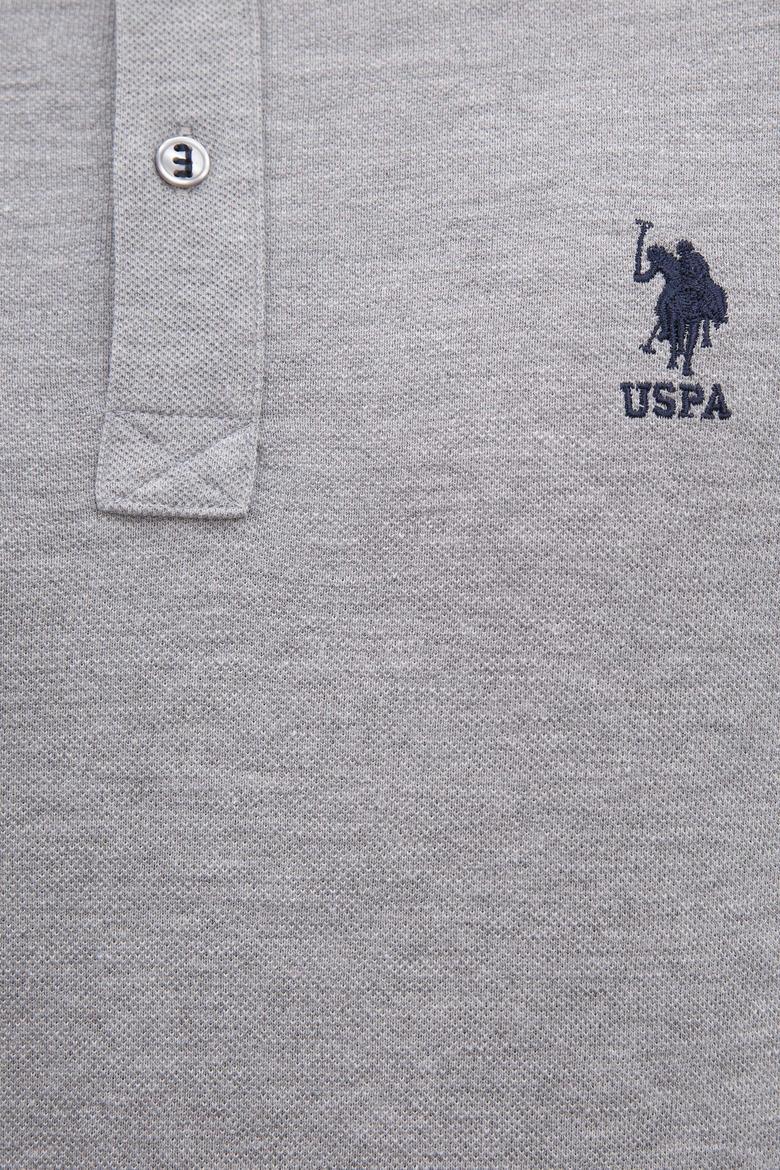 Erkek Gri Melanj Polo Yaka T-Shirt Basic - 50222614151