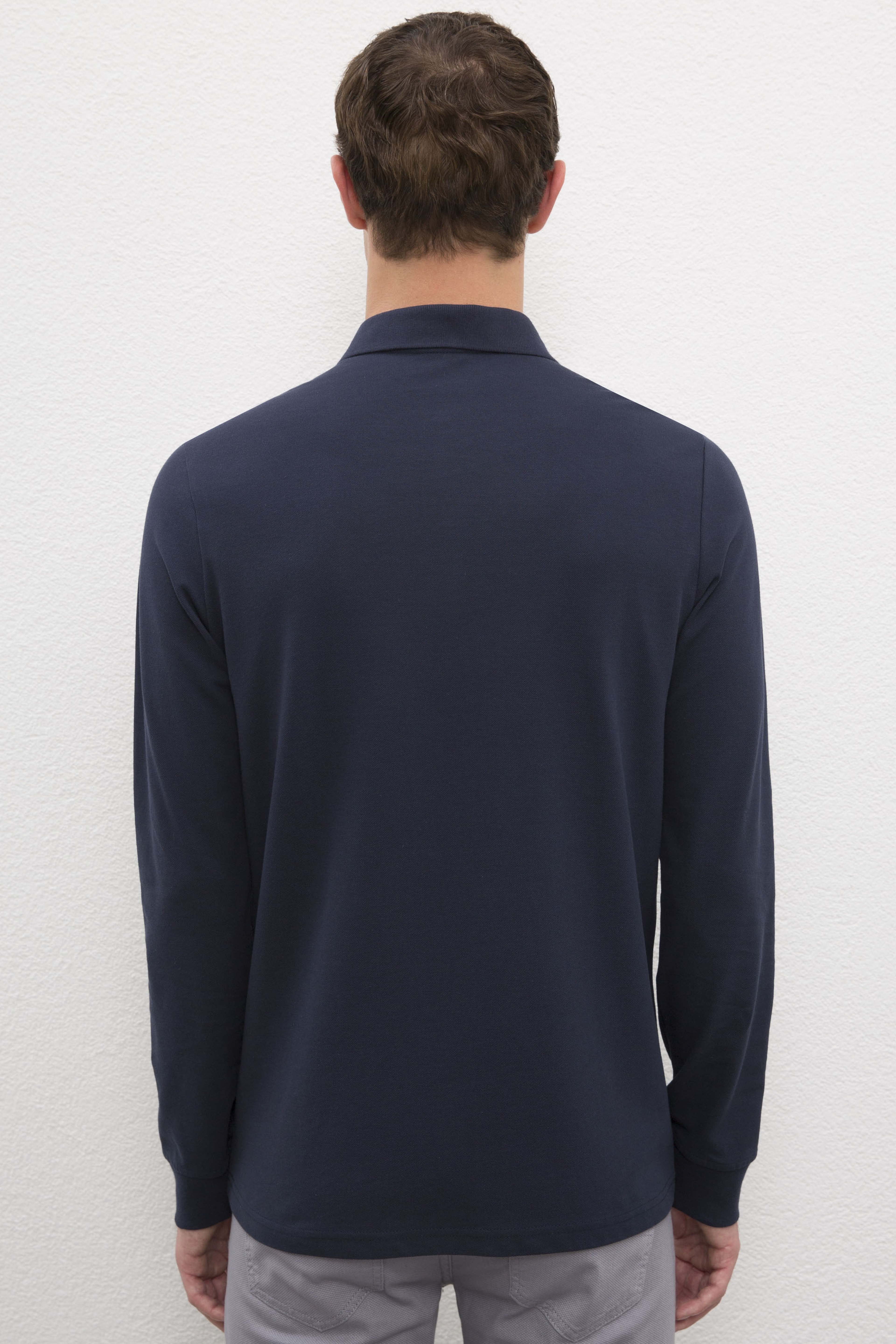 Erkek Lacivert Basic Sweatshirt - Image 3