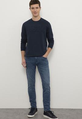 Erkek Lacivert Basic Sweatshirt - 50225481026