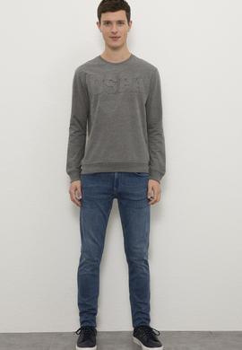 Erkek Antrasit Melanj Basic Sweatshirt - 50225481056