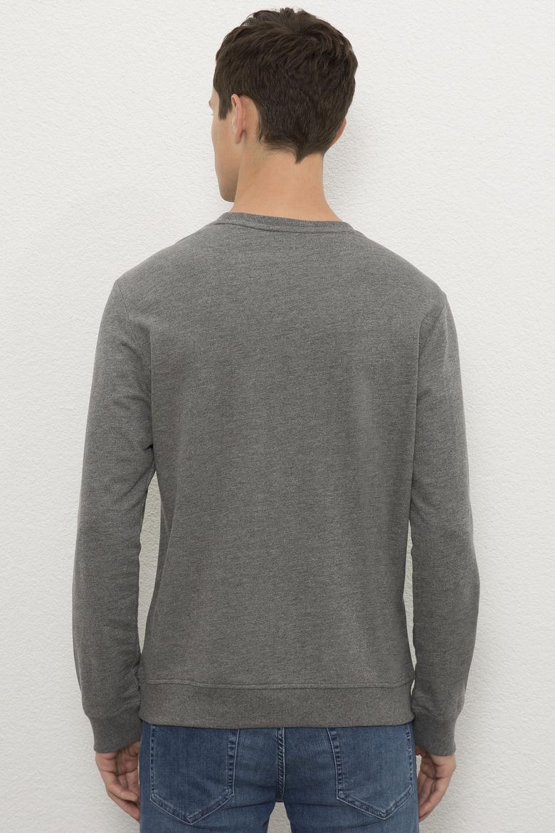 Erkek Antrasit Melanj Basic Sweatshirt - 50225481056