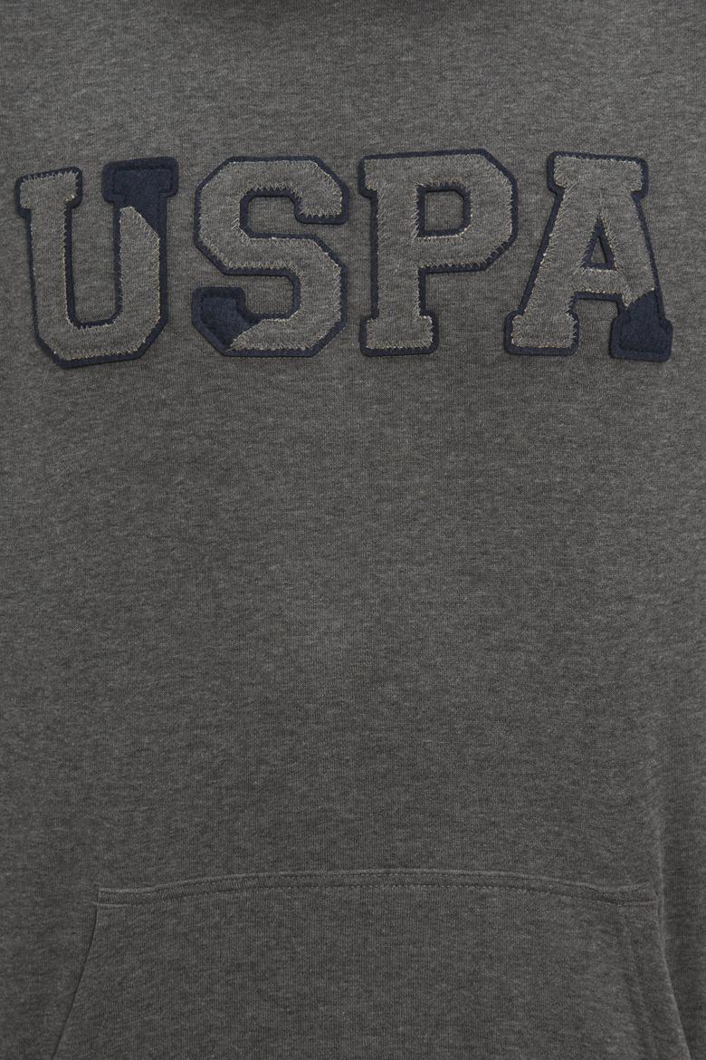 Erkek Antrasit Melanj Kapüşonlu Sweatshirt Basic - 50225500053