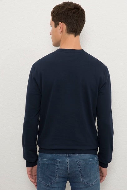Erkek Lacivert Basic Sweatshirt