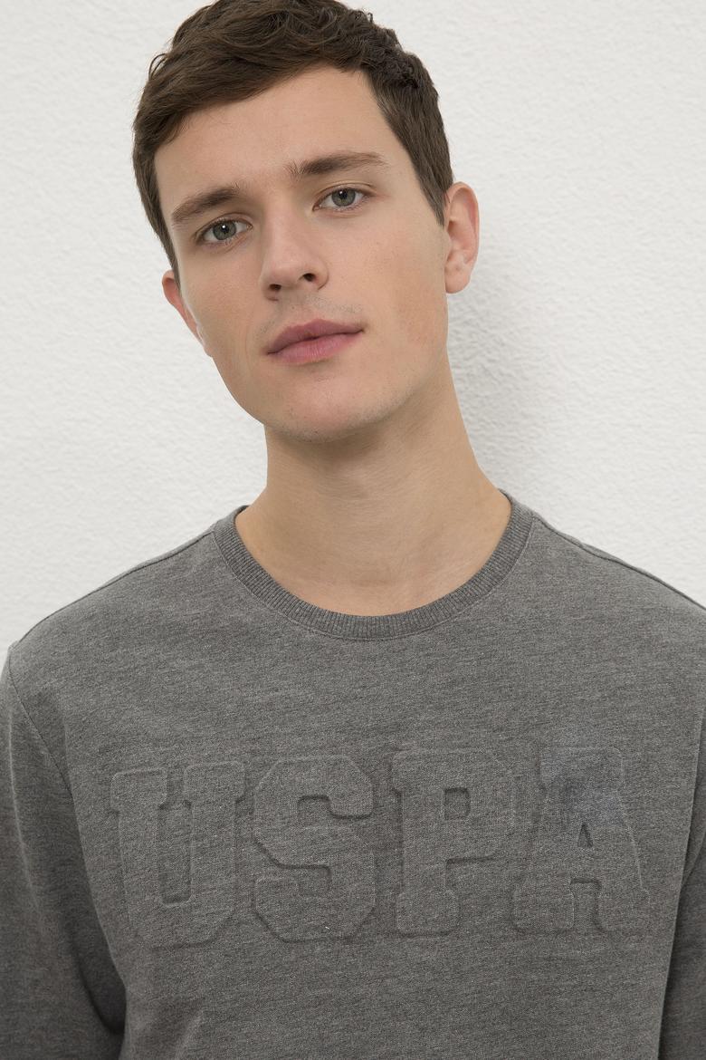 Erkek Antrasit Melanj Basic Sweatshirt - 50225481056