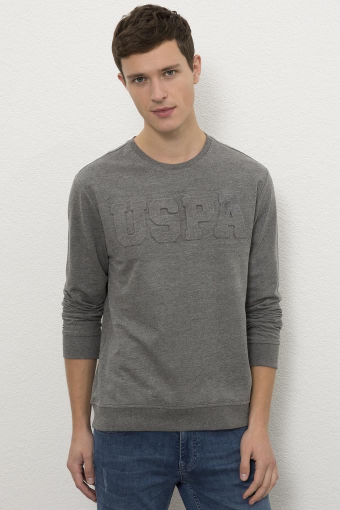 Erkek Antrasit Melanj Basic Sweatshirt