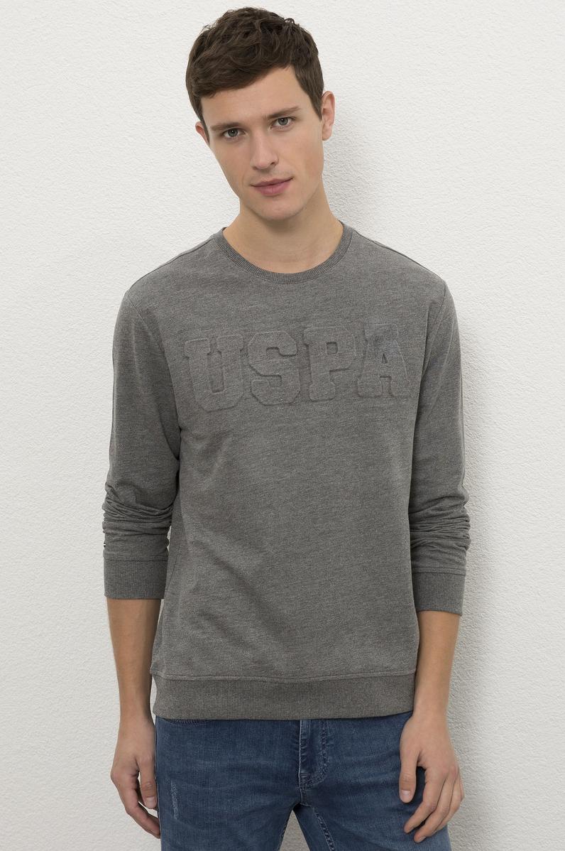 Erkek Antrasit Melanj Basic Sweatshirt
