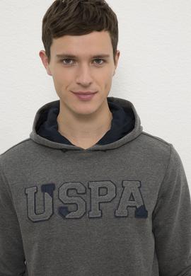 Erkek Antrasit Melanj Kapüşonlu Sweatshirt Basic - 50225500053