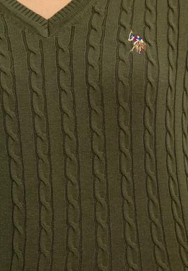 Kadın Yeşil Triko Kazak Basic - 50224708032