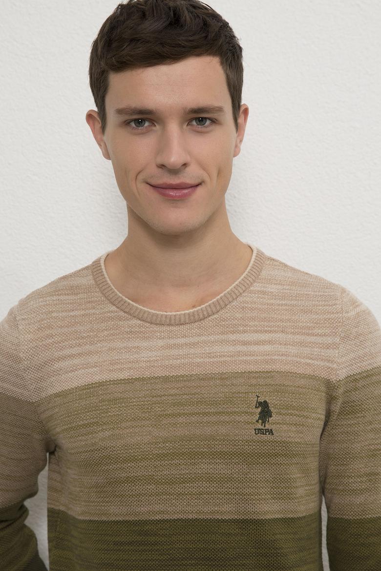 Erkek Haki Bisiklet Yaka Triko Kazak - 50223891038