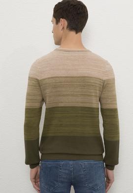 Erkek Haki Bisiklet Yaka Triko Kazak - 50223891038