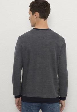 Erkek Lacivert Bisiklet Yaka Sweatshirt - 50225371011