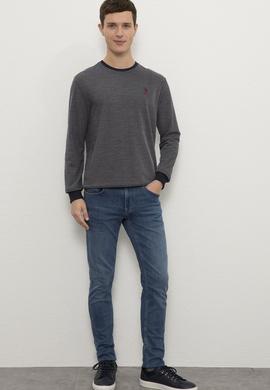 Erkek Lacivert Bisiklet Yaka Sweatshirt - 50225371011