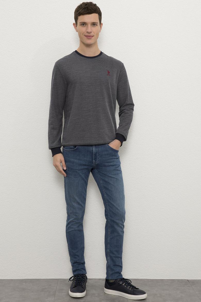 Erkek Lacivert Bisiklet Yaka Sweatshirt - 50225371011