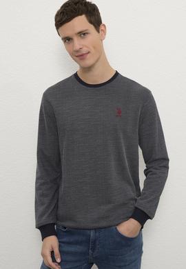 Erkek Lacivert Bisiklet Yaka Sweatshirt - 50225371011